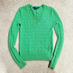 Ralph Lauren Sport POLO cable knit sweater green